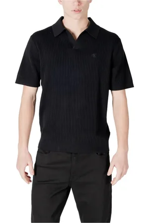 Calvin Klein Top, Herre, Sort, 2XL, Bomuld, Sort V-hals Polo Shirt