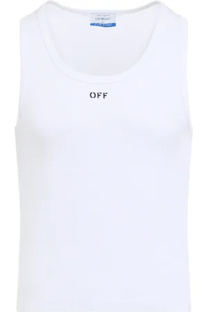 OFF-WHITE Top, Herre, Hvid, XL, Bomuld, Off Stamp Rib Tank Top
