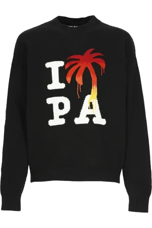Palm Angels Strik, Herre, Sort, XL, Uld, Sort Uld- og Cashmere Sweater