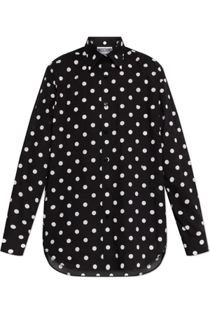 Moschino Bluser & Skjorter, Dame, Sort, XS, Bomuld, Polkaprikket mønsterskjorte