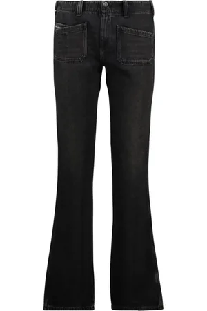 Diesel Jeans, Dame, Sort, W30 L32, Denim, Slim Fit Sort Denim Jeans