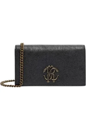 Roberto Cavalli Taske, Dame, Sort, ONE SIZE, Læder, Slange Monogram Læder Taske Sort