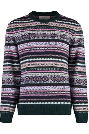 GANT Strik, Herre, Flerfarvet, S, Uld, Ribstrikket uldsweater med rund hals