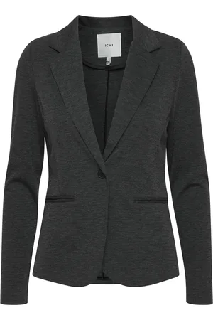 Ichi Jakke, Dame, Grå, XS, Uld, Dame Blazer Efterår/Vinter Kollektion