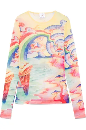 Casablanca Top, Dame, Flerfarvet, M, Uld, MultiColour Crewneck Langærmet Trøje
