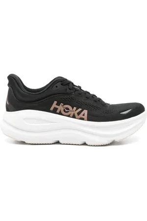 Hoka One One Sko, Dame, Sort, 37 1/2 EU, Sorte Sneakers med Tyk Sål og Logo
