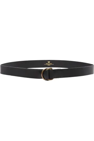 Max Mara Tilbehør, Dame, Sort, S, Læder, Elegant læderbælte med dobbelt O-ring spænde