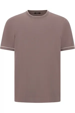 Boggi Milano Strik, Herre, , XL, Bomuld, Bomuld Crêpe Strik T-shirt
