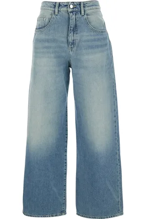 Icon Denim Jeans, Dame, Blå, W27, Denim, Poppy Jeans med Logo Patch