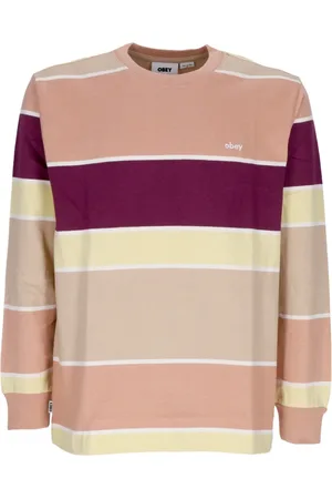 Obey Top, Herre, Flerfarvet, XL, Bomuld, Nationale Stribe Langærmet Tee