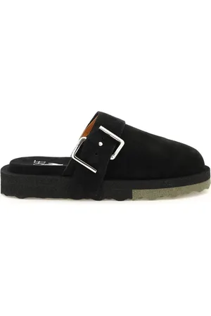 OFF-WHITE Sko, Herre, Sort, 39 EU, Læder, Flade sandaler