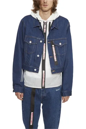 OFF-WHITE Jakke, Herre, Blå, M, Denim, Dubbed Short Denimjakke