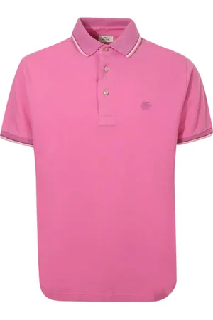 Etro Top, Herre, Lyserød, S, Bomuld, Fuchsia Polo Shirt Ensfarvet Bomuld