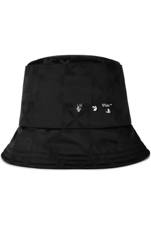 OFF-WHITE Tilbehør, Dame, Sort, ONE SIZE, Nylon, Monogram Logo Bucket Hat
