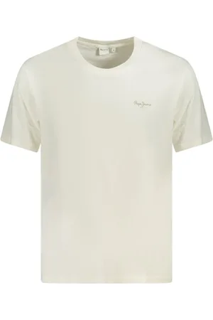 Pepe Jeans Top, Herre, Hvid, XL, Bomuld, Hvid Bomulds T-shirt med Logo Print