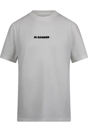 Jil Sander Top, Dame, Hvid, S, Bomuld, T-shirt med logo print