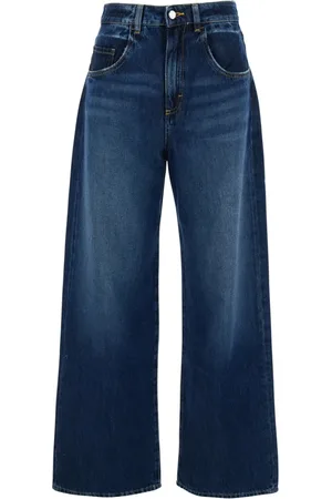 Icon Denim Jeans, Dame, Blå, W28, Uld, Poppy Blå Jeans med Logo Patch