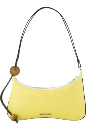 Jacquemus Taske, Dame, Gul, ONE SIZE, Uld, Perle Skuldertaske i Gul Læder