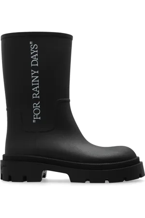 OFF-WHITE Sko, Herre, Sort, 42 EU, Printed Rain Støvler