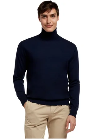 Brooks Brothers Strik, Herre, Blå, L, Uld, Merinould Turtleneck