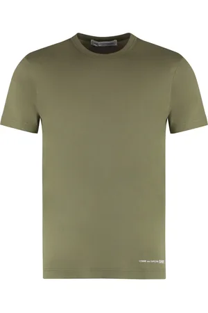 Comme des Garçons Top, Herre, Grøn, M, Bomuld, Bomulds T-shirt med Rund Hals