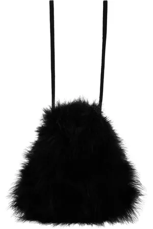 YVES SALOMON Taske, Dame, Sort, ONE SIZE, Uld, Sort Fjer Taske Stilfuld Model