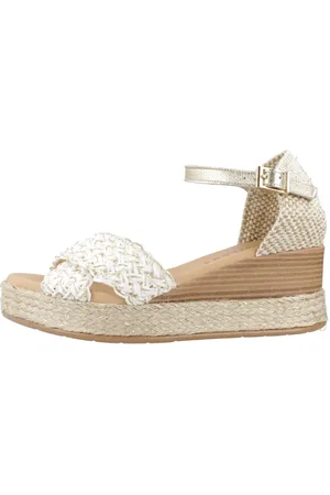 Pitillos Sko, Dame, Hvid, 40 EU, Flettede Stropper Kile Sandaler