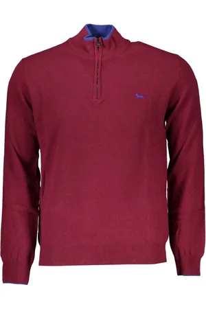HARMONT&BLAINE Strik, Herre, Rød, 2XL, Uld, Rød Herre Sweater Broderet Logo