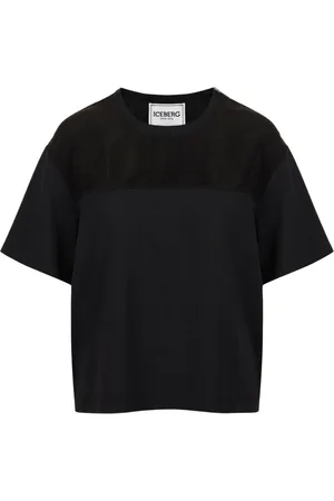 Iceberg Top, Dame, Sort, XS, Bomuld, Almindelig sort bomuldstrøje i jersey med cuproindsatser