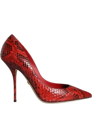 Dolce & Gabbana Sko, Dame, Rød, 36 1/2 EU, Læder, Rød Læder Stiletto Høje Hæle Pumps