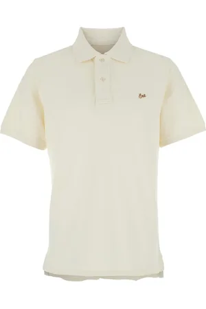 ERL Top, Herre, Hvid, M, Bomuld, Klassisk Hvid Polo Skjorte med Logo