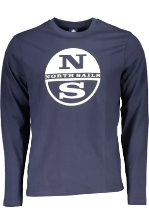 North Sails Top, Herre, Blå, 2XL, Uld, Langærmet T-shirt med Logo Print