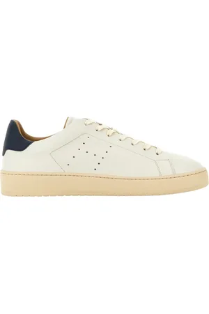Hogan Sko, Herre, Hvid, 45 EU, Læder, Ivory Blue Læder Sneakers