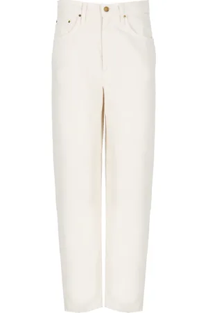 Mother Jeans, Dame, , W30, Bomuld, Ivory Bomuld Bland Jeans med Bæltestropper