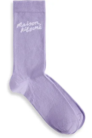 Maison Kitsuné Undertøj, Herre, Lilla, M, Elegant håndskrift sokker