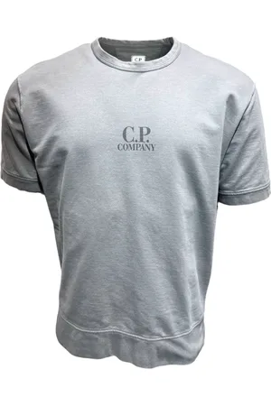 C.P. Company Top, Herre, Blå, 2XL, Bomuld, Røget perle tung T-shirt