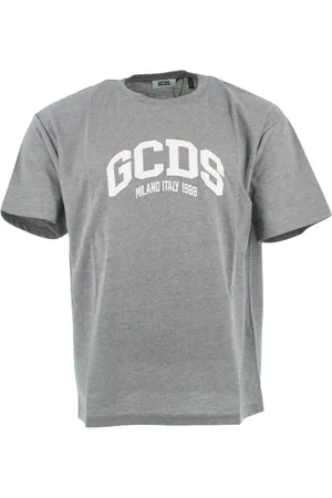 GCDS Top, Herre, Grå, L, Bomuld, Logo Loose Grå T-shirt og Polo
