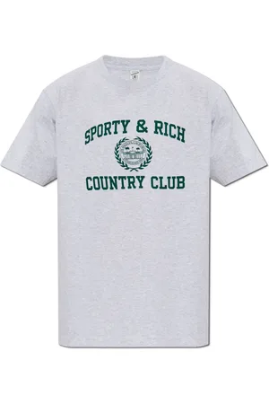 Sporty & Rich Top, Dame, Grå, XL, Bomuld, T-shirt fra Preppy kollektionen