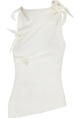 COPERNI Top, Dame, Hvid, S, Floral Asymmetric Top