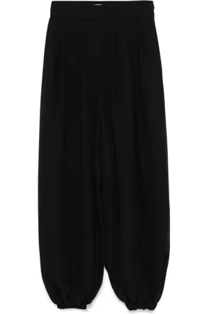 VALENTINO GARAVANI Bukser, Dame, Sort, XS, Uld, Sort Stilfulde Elastiske Ankellange Bukser