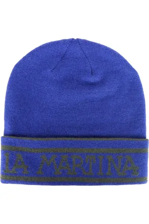 La Martina Tilbehør, Herre, Blå, ONE SIZE, Uld, Blå Logo Print Akryl Cap