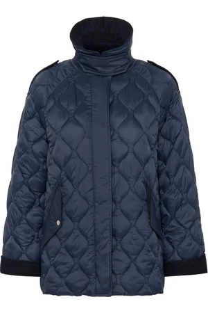 Part Two Jakke, Dame, Blå, 3XL, Uld, Quiltet Jakke Mørkeblå