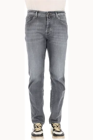 Jacob Cohen Jeans, Herre, Grå, W35, Bomuld, Grå Bomuld Komfort Jeans Scott Fit