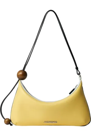 Jacquemus Taske, Dame, Gul, ONE SIZE, Uld, Perle Skuldertaske med Perlehank