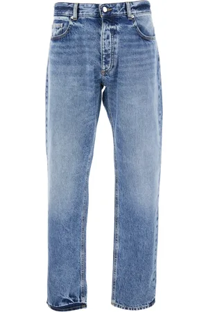 Icon Denim Jeans, Herre, Blå, W32, Denim, Blå Denim Jeans med Logo Patch