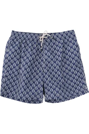 HARTFORD Badetøj, Herre, Blå, M, Uld, Hvide Blade Badeshorts