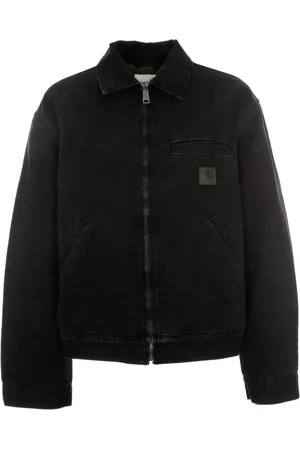 Carhartt Jakke, Herre, Sort, S, Uld, Canvas Jakke med Stribet Foring