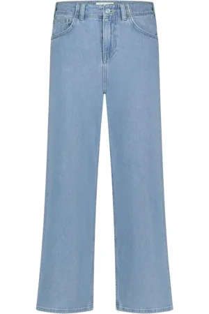 Fabienne Chapot Jeans, Dame, Blå, W32, Hayley Wide Leg Cropped Jeans