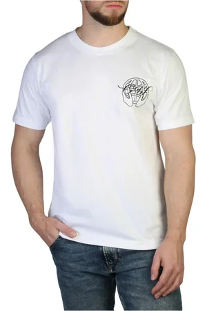 OFF-WHITE Top, Herre, Hvid, XS, Bomuld, Ensfarvet T-shirt med Rund Hals