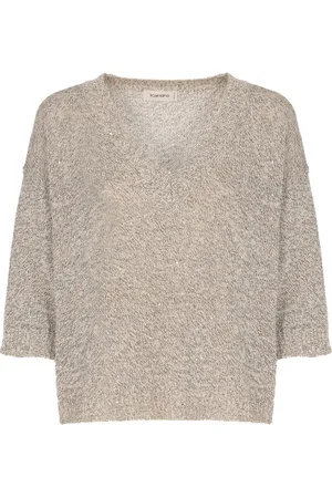 KANGRA CASHMERE Strik, Dame, , M, Bomuld, Cashmere Bomuldssweater med Peillettes